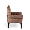 Arista Sheesham Wood Mid Century Set of 2 Lounge Chair in Saddle Brown Suede Fabric Upholstery