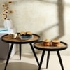 Dune Round Table Set of 2 by De Maison Decor in Classical Design in Gold Finish