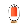 Devansh Orange Cotton Drum Wooden & Iron Table Lamp -17 Inch Height  -D