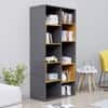 Hexa Engineered Wood Bookshelf Multipurpose Storage Rack in Slate Grey and Giant Wood Colour