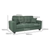Payton 3 Seater Fabric Sofa in Fern Green Colour