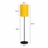 Square 27 Inch Club Floor Lamp with Yellow Shade