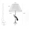 Torre Brass Finish Aluminium Table Lamp With Maroon Cotton Shade