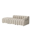 Chiccomfort Wood 3 Seater With Upholstery Non Storage Sofa In White Colour