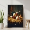 The Castle Decor Cartoon Millionaire Duck Wall Art Framed Painting 20x30 Inch