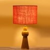 Devansh Orange  Jute   Table Lamp With  Wood Natural Base (7X18.25 Inches)-17