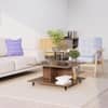 Hexa Engineered Wood Coffee Table With Metal Legs In Flower Wenge