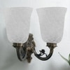 Devansh Metal Electric Wall Light in Antique gold Colour with White Shade Count of 2 Lights