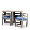 Kingston Sheesham Wood 4 seater Dining Table Set in Antique Grey Finish