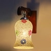 Devansh Solid Wood Electric Wall Light in Brown Colour with Multi Shade Count of 1 Light