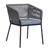 Bostan Outdoor Table Set with 1 Table and 2 Chairs Gun Metal In Grey