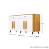 Hexa Red Multipurpose Storage Cabinet With 2 Drawer 4 Door in Giant Wood And Frosty White Colour