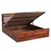 Shambhu Sheesham Wood Queen Size Bed In Honey Oak Finish With Hydraulic Storage (60 x 78 inches)