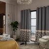 Stoa Paris Satin Curtain for Door, 70% Blackout Curtains, Sun Protection, Set of 2, Versailles - Regal Slate