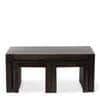Kassel Sheesham Wood Coffee Table With 2 Stools Set In Mahogany Finish