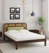 Rattan Solid Wood King Size Bed Without Storage In Provincial Teak