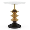 Mira Banswara Marble And Metal Side Table In Glossy Gold Finish