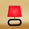 Devansh Red Cotton Table Lamp With  Wood Black Base -4
