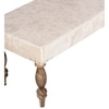 Cairo Sheesham Wood Accent 3+1+1 Seater Bench Set With 2 Stools In Beige Sparkle Velvet