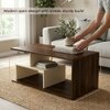 BLUEWUD Smohn Engineered Wood Coffee Center Sofa Tea/Teapoy Console Table for Sofa Set Living Room Home Hall (Brown Maple & Beige)