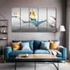 The Castle Decor Abstract Wall Painting Wooden Framed 27x48 Inch for Living Room (Style 7)