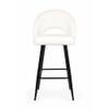 Doe Buck Faux Leather Counter Height Bar Stool in White Colour with Black Legs