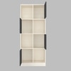 8 Shelves Semi Open Multipurpose Matrix Kitchen Cabinet In Slate Grey & Highland Pine Finish