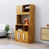 Hexa Red Crockery Unit Multipurpose Wooden Cabinet in Giant Wood Colour