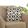 Abstract Black Mustard Cotton Cushion Cover 16X16  Inches