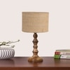 Devansh Beige Jute Table Lamp With  Wood Natural Base (7X7X15.5 Inches)-9