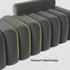 Wooden Twist Veylo Modern Line Design Bench with Round Back Pillow in Grey Colour