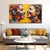 The Castle Decor Multiple Women Wall Art Set of 5 Wooden Framed Digital Painting 27x48 Inch