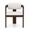 Burbon Solid Wood Upholstered Dining Chair in Walnut Finish