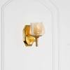 Morvah Single Light Brass Wall Fitting with Amber Glass