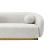 Elegantensemble Wood 3 Seater With Upholstery Non Storage Sofa In White Colour