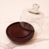 Ireka Homes Sugary Affair Acacia Wood Cake Stand with Glass Dome