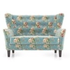 Frida 2 Seater Fabric Loveseat In Dusty Teal Floral Colour