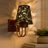 Devansh Metal Electric Wall Light in Black Colour with Blue Shade Count of 1 Light