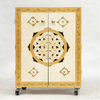 D'Dass Big White Mdf and Sheesham Wooden Pooja Cabinet With Door