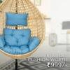 Rattan Egg Single Seater 6 Star Swing Chair Blue