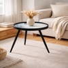 Oceara Solid Wood Side Table in Ocean Blue Finish