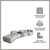 Auracurve Wood 5 Seater With Upholstery Non Storage Sofa In Grey Colour