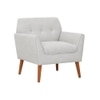 Thomas Boucle Fabric Arm Chair in White Colour