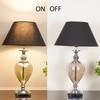Hinton Smoke Glass And Nickel Finish Metal Table Lamp With Black Cotton Shade