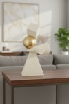 Modern Abstract Balance Sculpture with Gold Sphere Decorative Table Accent