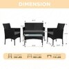 Carry Bird Wicker Patio Furniture Accessorie 4 Seater Sets In Black And Grey Colour