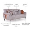 Jonas 3 Seater Leatherette Sole in Oyster Grey Colour