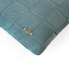 Square Check Blue Daisy Cotton Knitted Cushion Cover 12X20 Inches