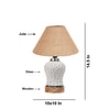 Devansh Conical Beige Jute Shade Lamp With Wood & Mosaic Glass Base For Decoration/Office/Home/Gifting/Study For Decoration/Office/Home/Gifting/Study -(10X10X14.5) Inches -A