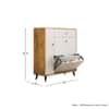 Hexa Red Engineered Wood Shoe Rack in Giant Wood and Frosty White Colour